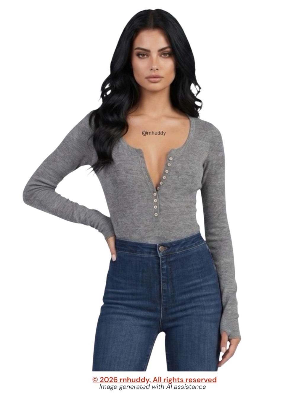 Free People S grey Dylan Thermal Henley Bodysuit
